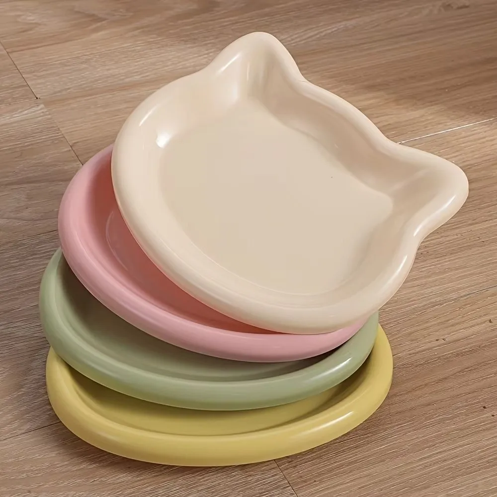 Bol pour chat en forme de chat mignon, bol à nourriture pour chat en plastique antidérapant, bol anti-chute pour chaton, alimentation des animaux de compagnie – Image 4