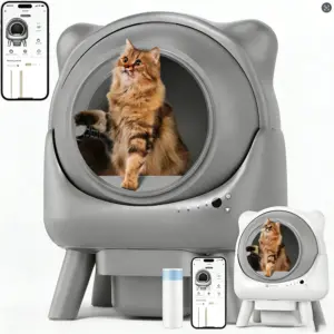 Amicura CuraX1 80+8L Bac à litière autonettoyant à ouverture supérieure pour chats, toilette automatique pour chats, grande taille spéciale, contrôle par application