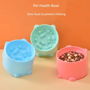 Bol de nourriture lente pour chat, petit bol anti-étouffement pour chat et chien, conception de protection du cou, dispositif d'alimentation pour chat et chien, fournitures pour animaux de compagnie