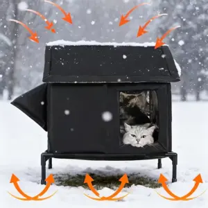 Nid chaud d'hiver pour chat, abri d'extérieur pour chat, maison pour chat errant, sol, isolation thermique, nid pour chaton, grotte, tente pour chat