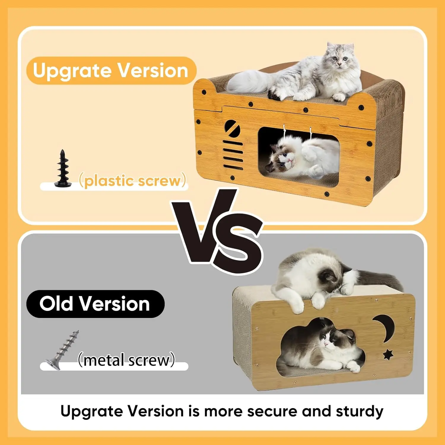 Maison à gratter en carton pour chat, lit de repos et tapis à gratter pour chaton, pour le jeu, le repos, le sommeil et comme poteau à gratter pour petits animaux – Image 2