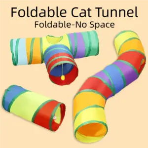 Tunnel pour chat Tube Kitty Tunnel ennuyé chat jouets pour animaux de compagnie Peek trou jouet interactif pour chats d'intérieur exercice amusant réduire l'anxiété Durable