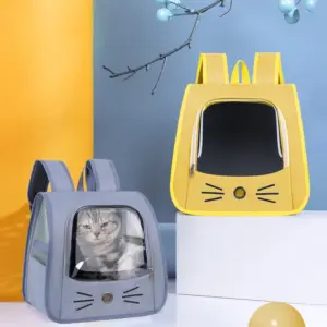 Sac de transport pour chat, fournitures pour animaux de compagnie, sac à dos de voyage Portable en plein air pour chat, petits chiens, dos Transparent et respirant