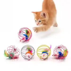 1/2/3pc chat jouet bâton plume baguette avec cloche souris Cage chaton jouets en plastique artificiel coloré chat Teaser jouet fournitures pour animaux de compagnie