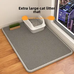 Tapis de litière pour chats, Double couche EVA, grand trou, anti-dérapant, bol de sable, filtre, tapis de bac à sable, accessoires pour chats