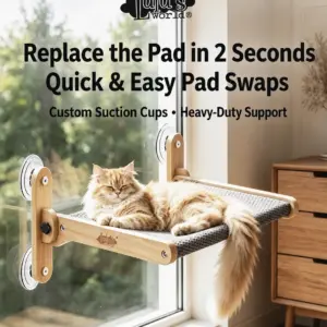 Hamac de fenêtre pliable pour chat avec ventouses solides