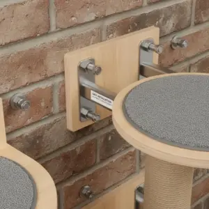 Mur d'escalade pour chat, 5 pièces avec plateformes et poteaux sisal