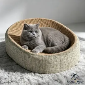 Grattoir ovale 2-en-1 en sisal résistant pour chat