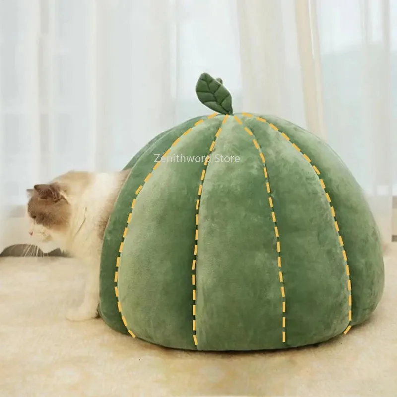 Nid fermé épais pour chat, maison chaude et douillette – Image 4