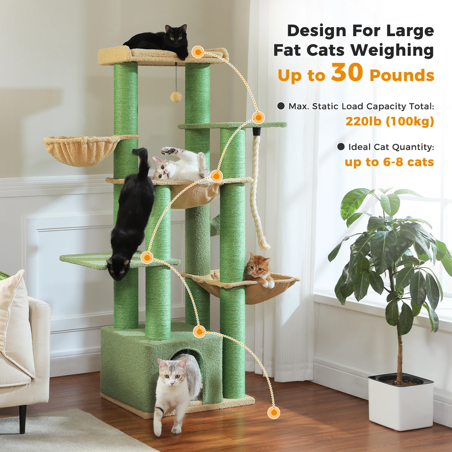 Tour à chat géante et robuste pour chats de grande taille – Image 4
