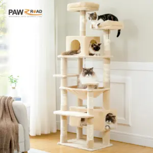 Arbre à chat multi-niveaux avec griffoirs en sisal et condo