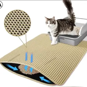 Tapis de litière double couche imperméable et antidérapant en EVA alvéolé