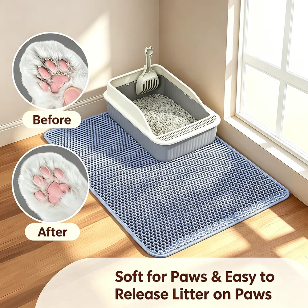 Tapis de litière double couche antidérapant avec filtre