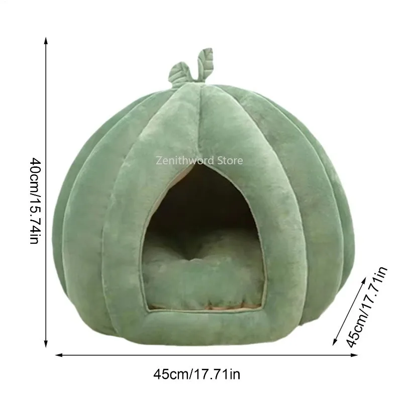 Panier Halloween épais pour chat, maison fermée chaude – Image 2