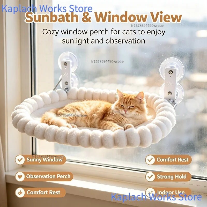 Lit de fenêtre confortable pour chats d'intérieur