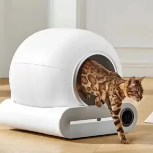 Toilettes intelligentes semi-fermées pour chat avec grande capacité et télécommande