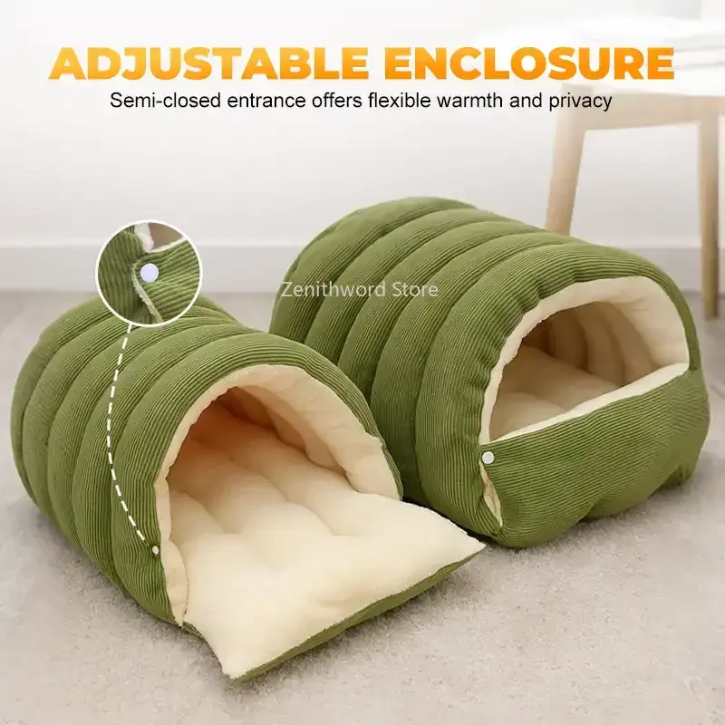 Maison thermique en peluche avec housse amovible pour l'hiver