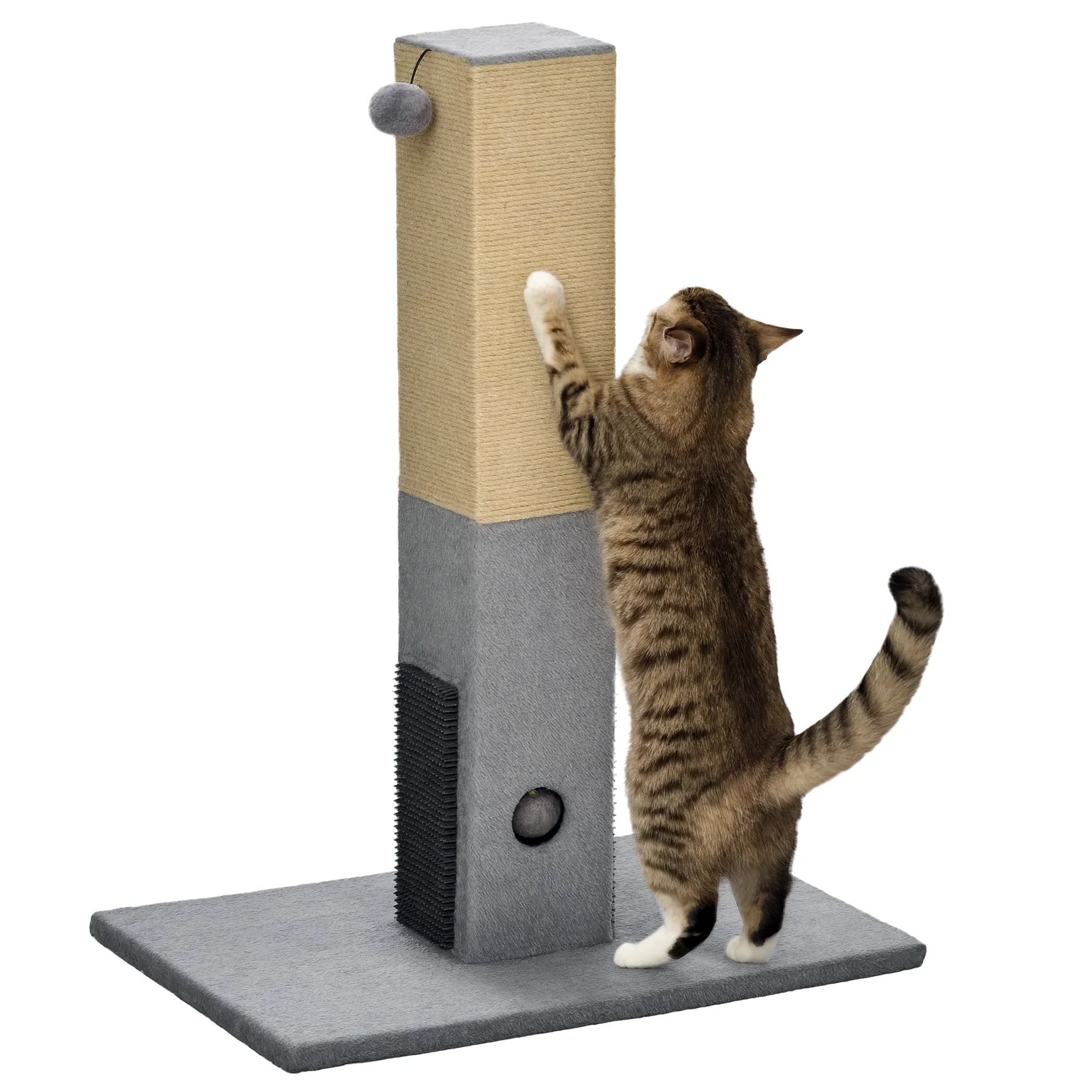 Griffoir tour avec balle, brosses et plateforme pour chat