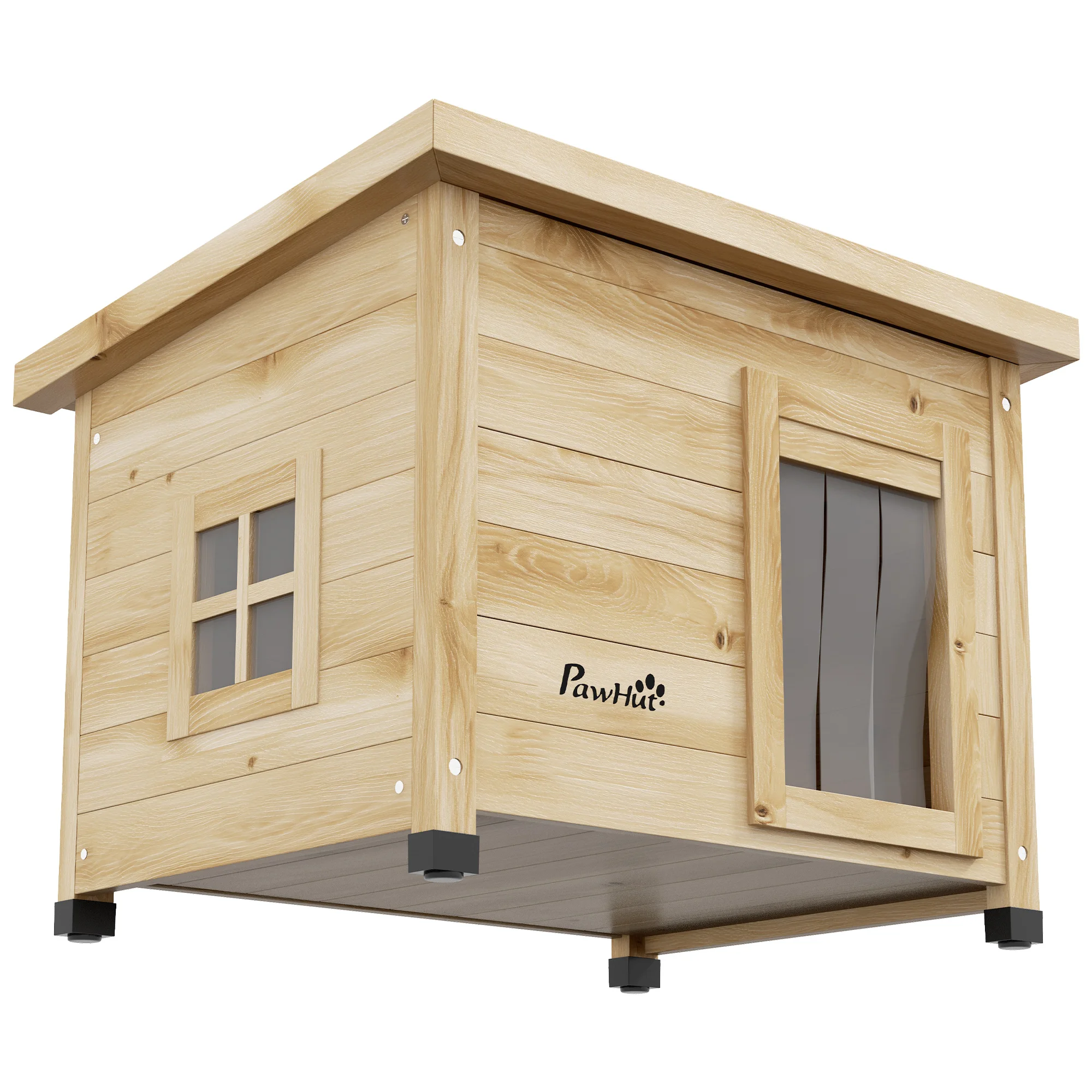Maison d'extérieur surélevée en bois avec terrasse