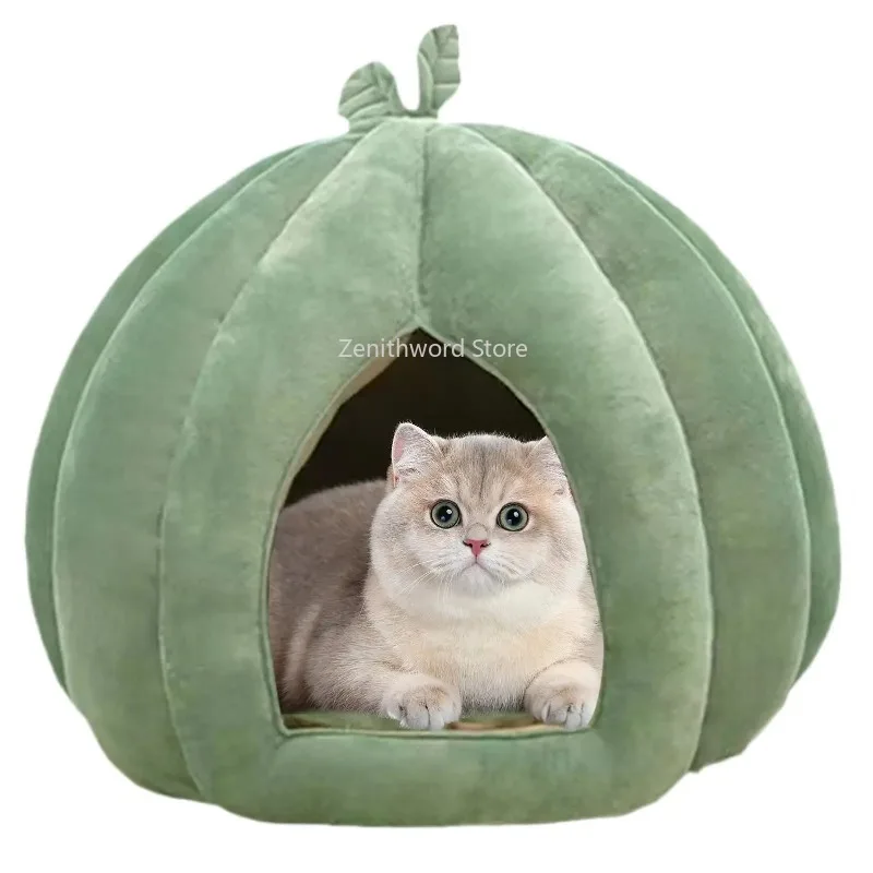 Nid fermé épais pour chat, maison chaude et douillette – Image 2