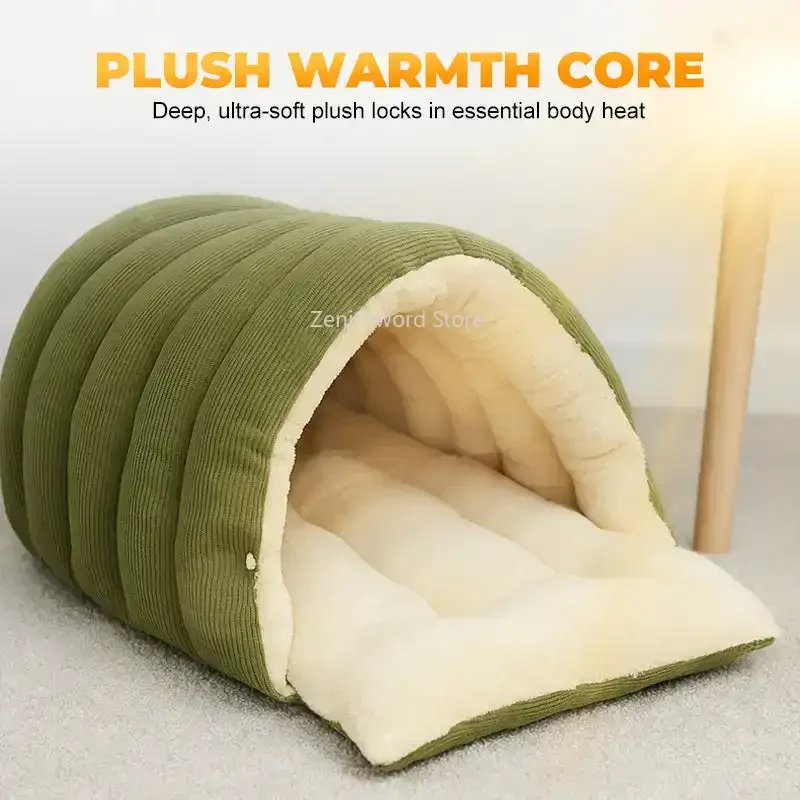 Maison thermique en peluche avec housse amovible pour l'hiver – Image 2