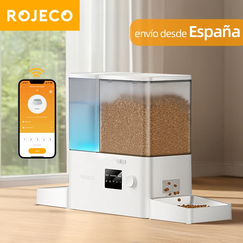 Distributeur de croquettes 8,5L et fontaine à eau gravité 2-en-1