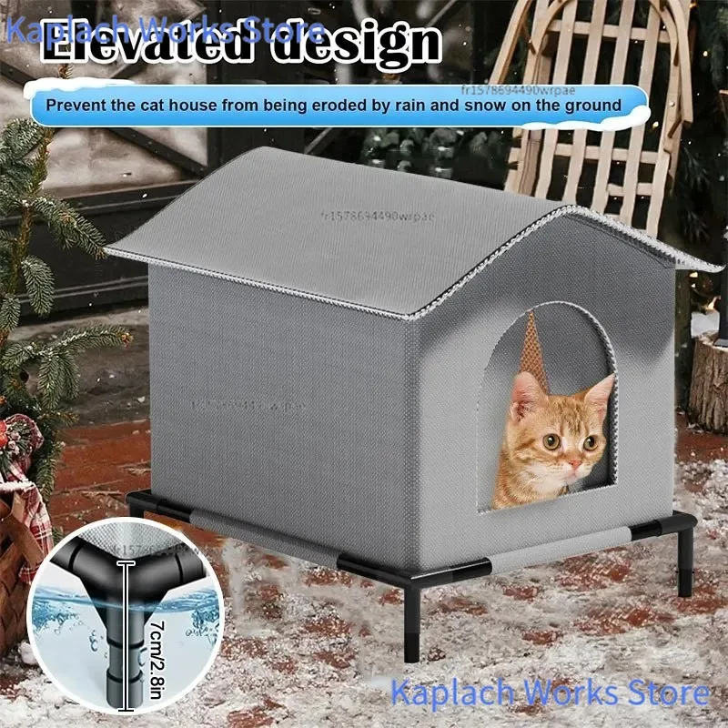 Abri pliable imperméable pour chat errant avec tapis – Image 3