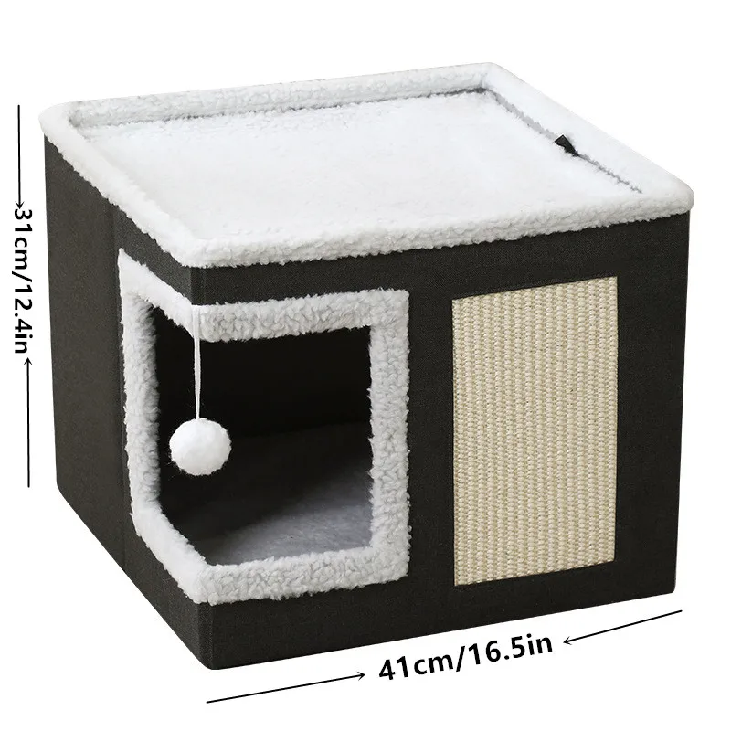 Grotte pliable avec boule suspendue et base anti-rayures – Image 4