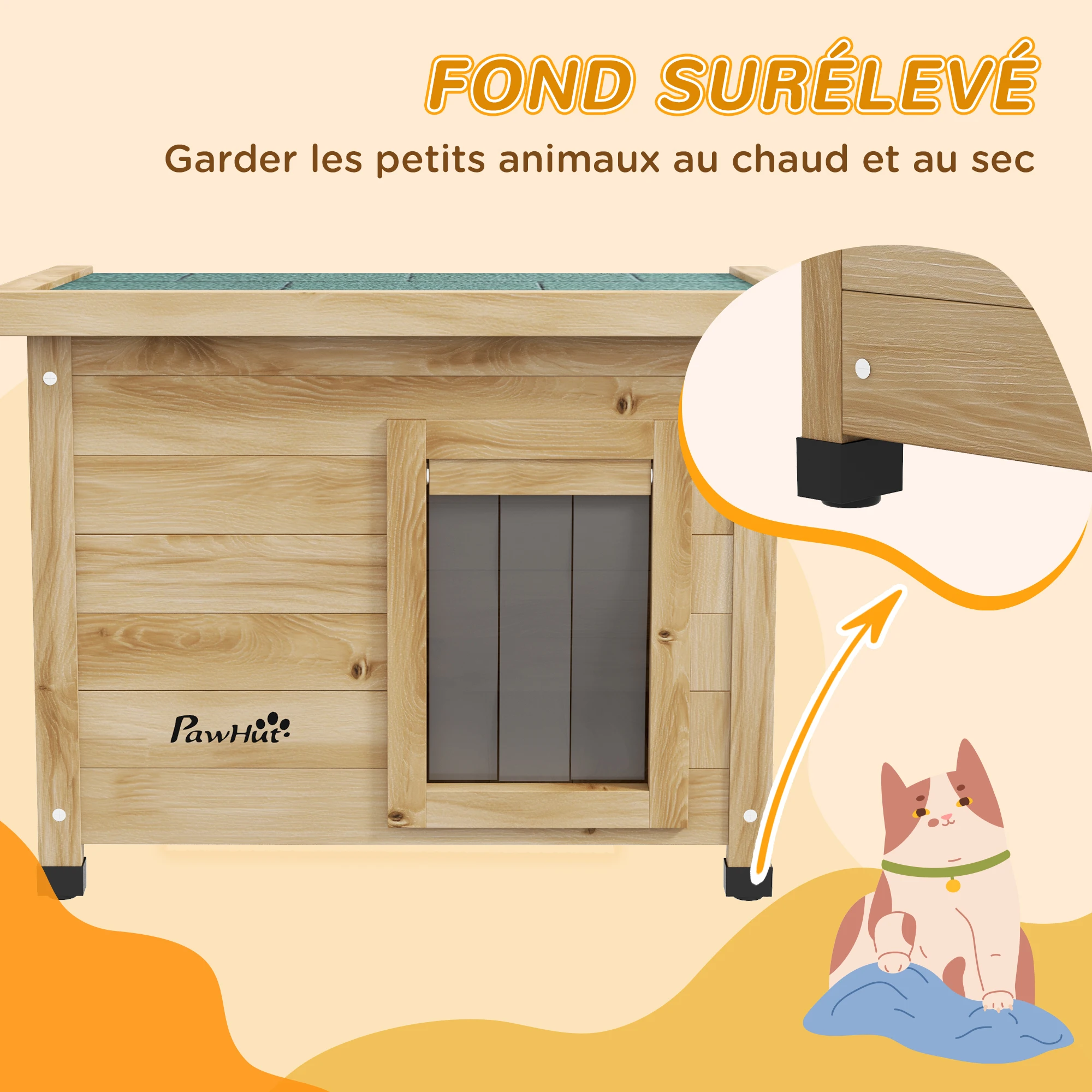 Maison d'extérieur surélevée en bois avec terrasse – Image 3