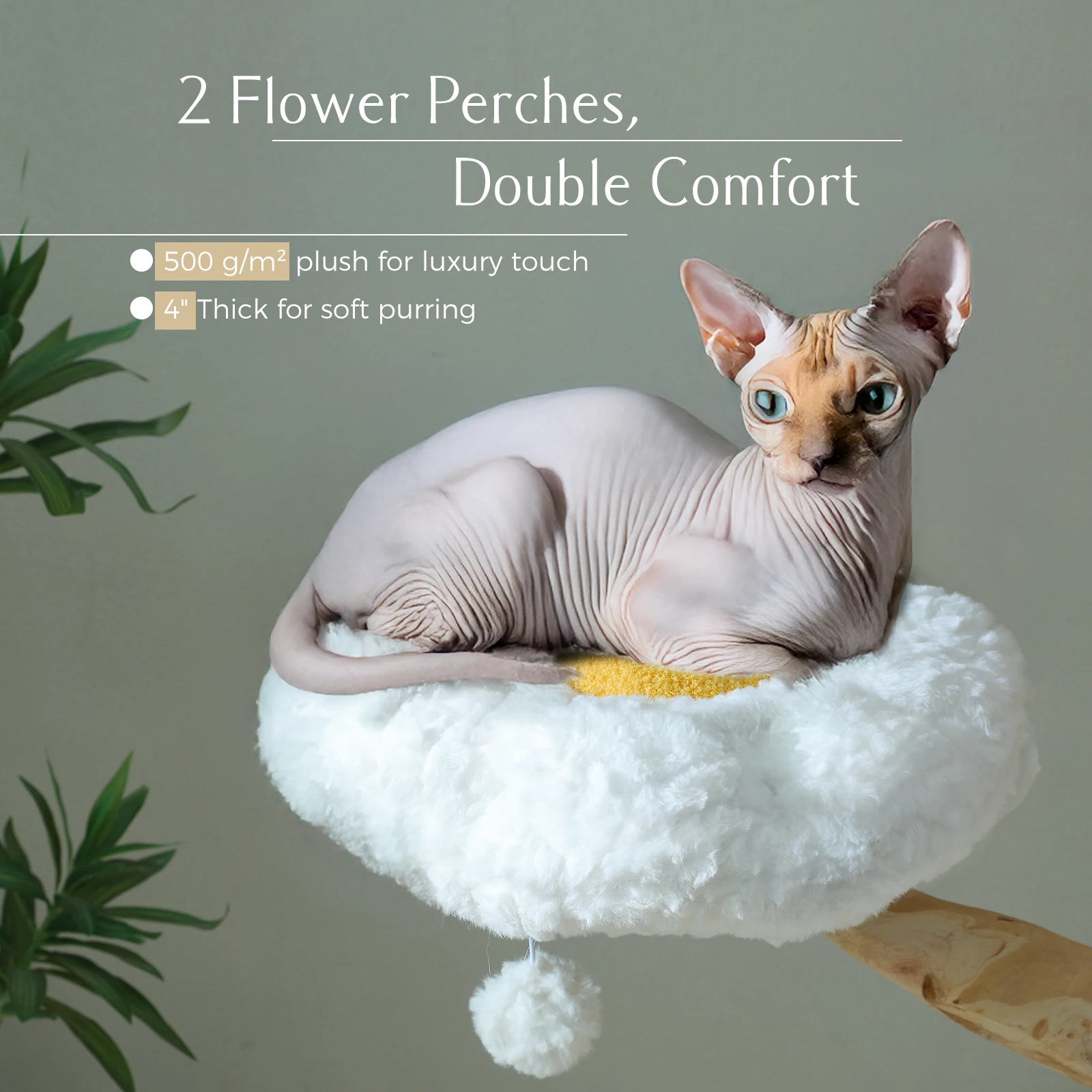 Tour d'activités pour chat avec griffoir sisal et panier en osier – Image 4