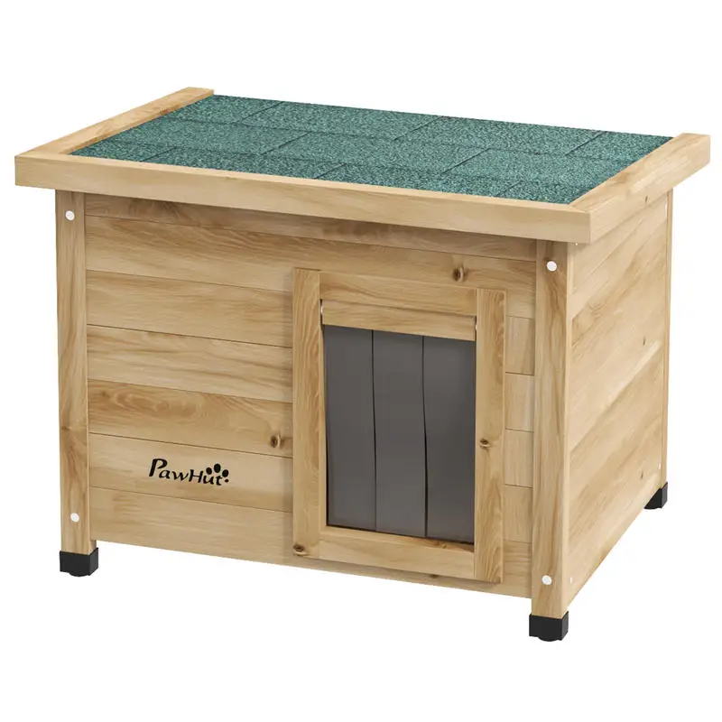 Maison d'extérieur surélevée en bois avec toit en asphalte pour chats – Image 2