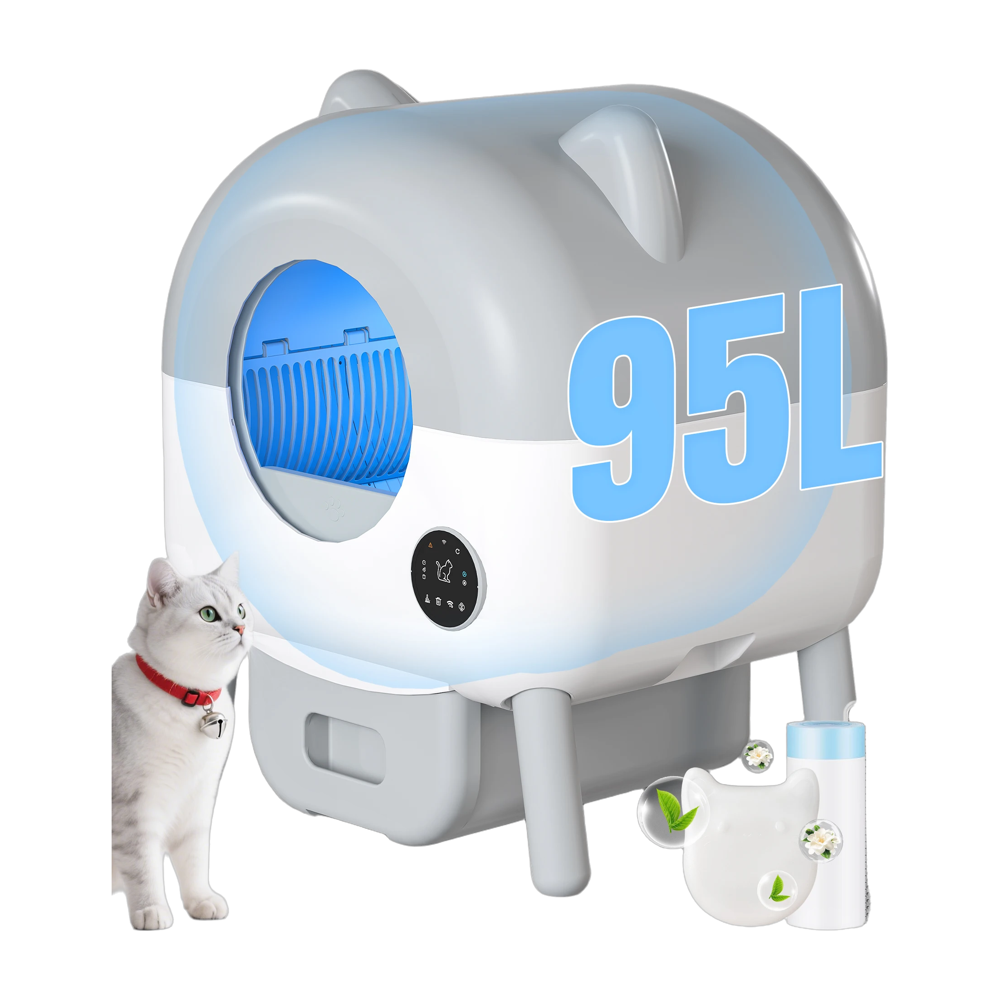 Bac à litière autonettoyant connecté 95L