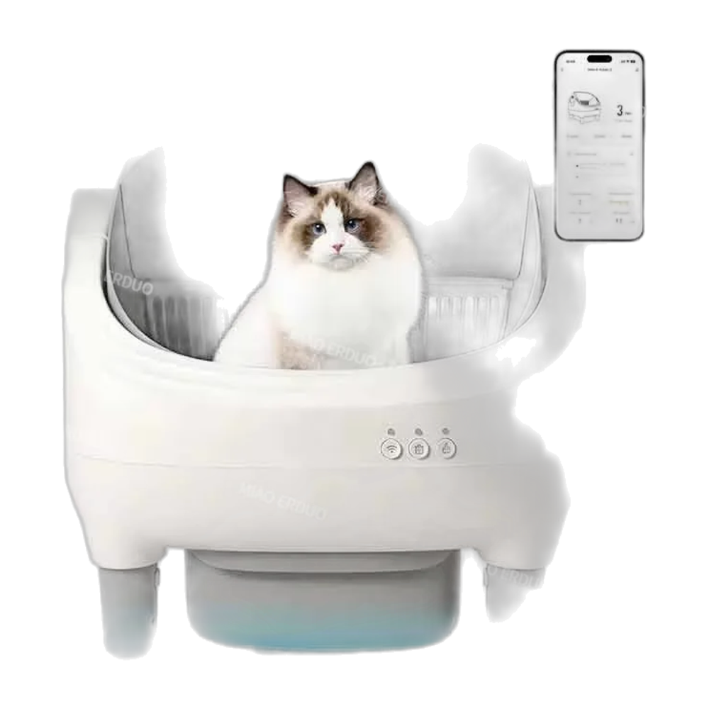 Bac à litière autonettoyant 75L connecté