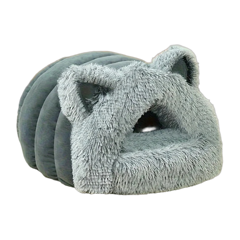 Lit fermé pour chat avec oreilles mignonnes