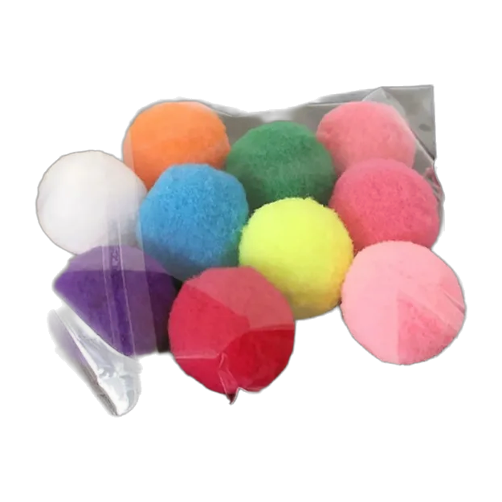 Lot de 10 balles en peluche pour chat