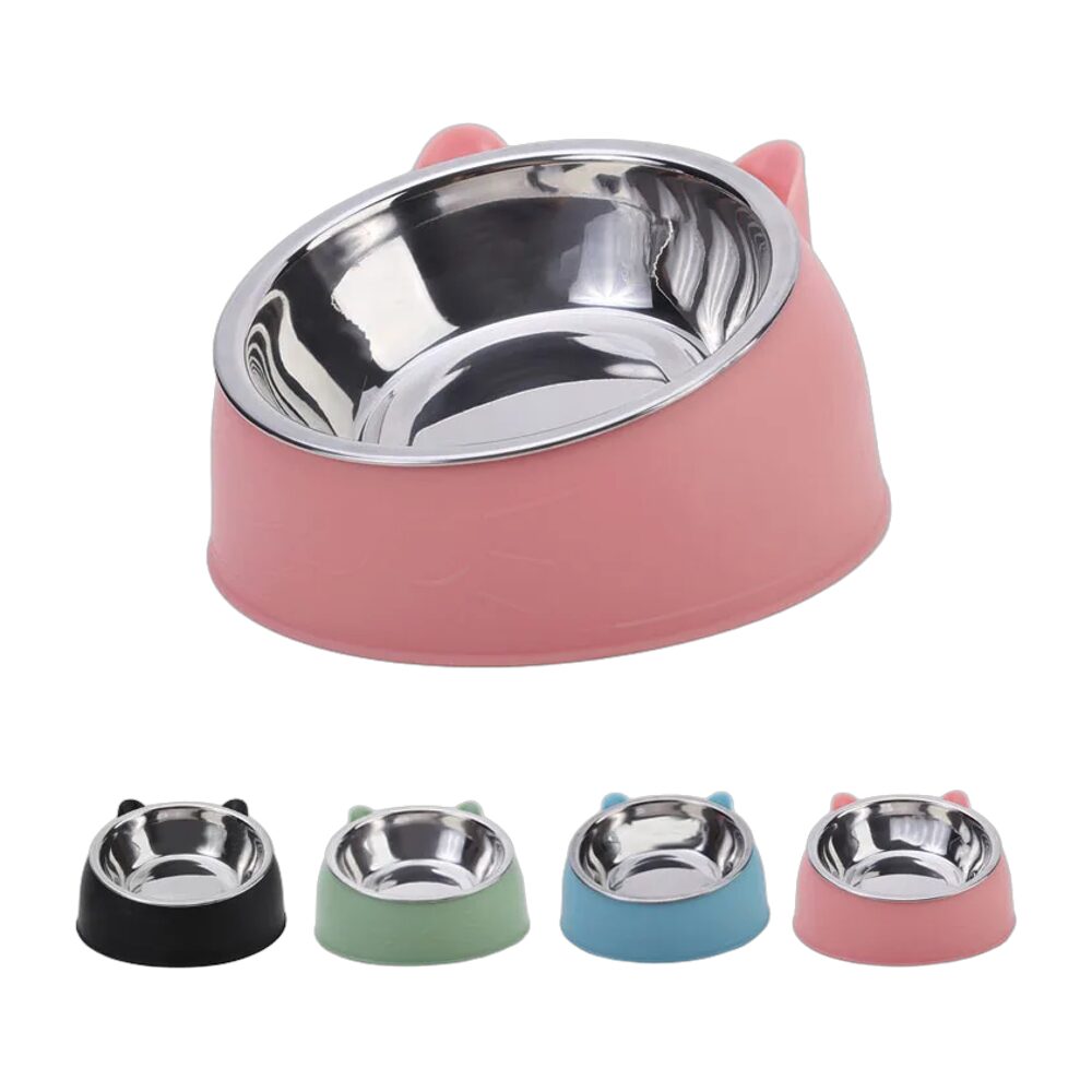 Bol incliné pour chat en acier inoxydable – Image 2