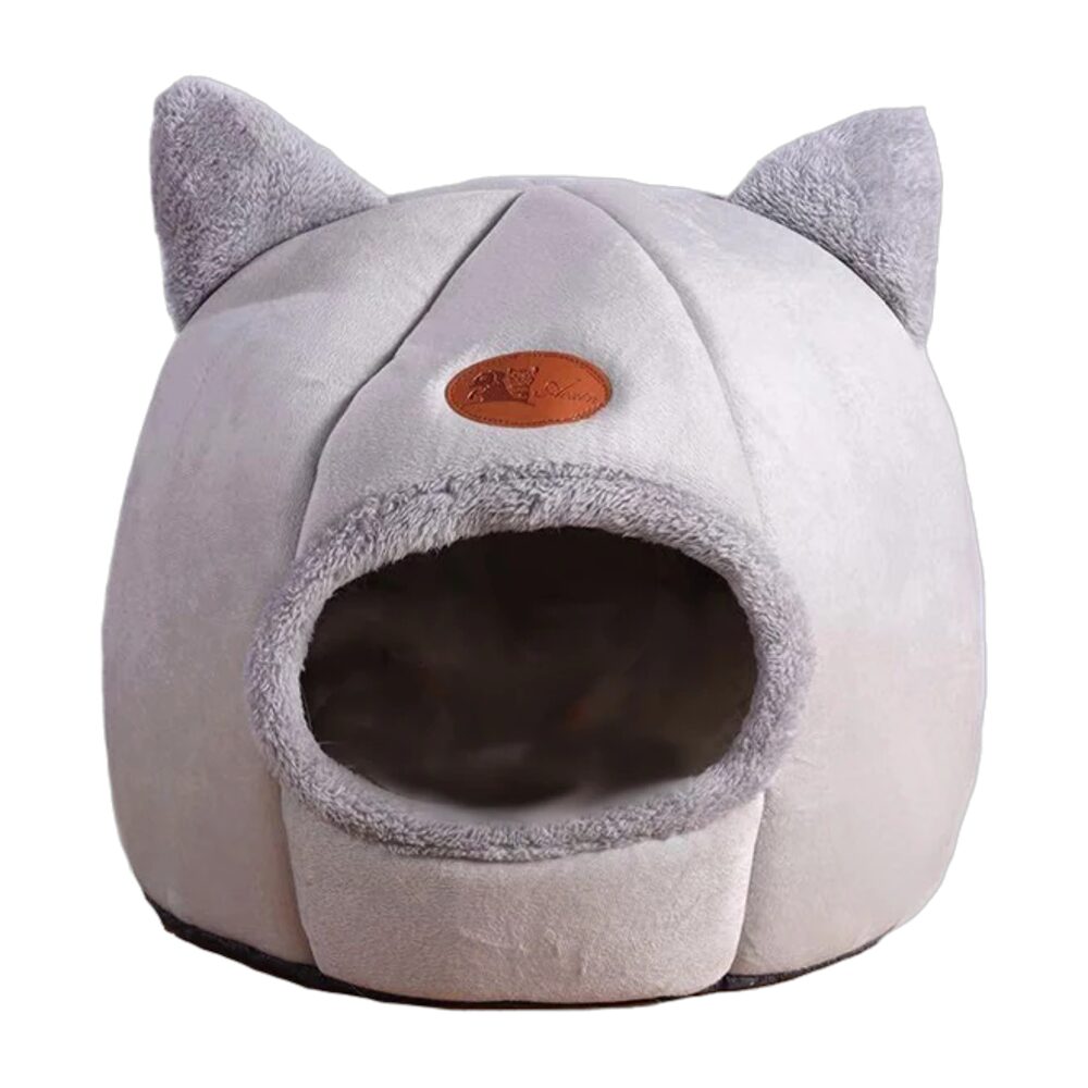 Lit grotte en coton confortable pour chat