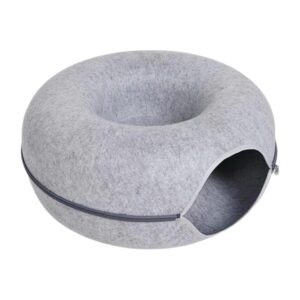 Nid tunnel rond en feutre pour chat